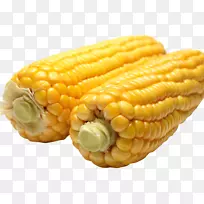 玉米芯上的玉米胚轴甜玉米png图片玉米仁-爆米花
