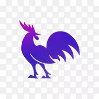 公鸡夹艺术鸟嘴紫