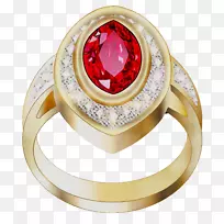 戒指红宝石