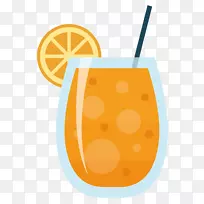 橘子饮料橙汁绘图-灰标签按钮