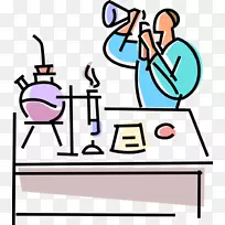 剪贴画化学工业图形插图.化学家彩带