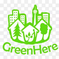 绿化品牌平装剪贴画标志-植树造林背景