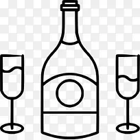 白葡萄酒图形插图计算机图标.葡萄酒