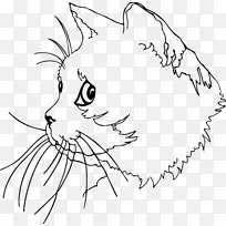 胡须，国内短发猫插图夹，艺术模板-猫邮票