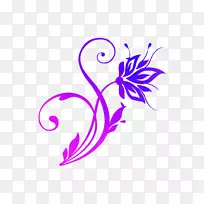 蝴蝶插画艺术设计紫色