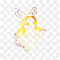 插图复活节兔子素描剪贴画