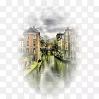 乌得勒支阿姆斯特丹运河图片-杭州旗