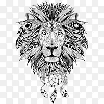 狮子袖纹身画像-狮子