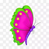 剪贴画png图片图片绘制蝴蝶-粉红色卡通