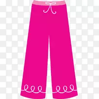 粉色裤子剪贴画圣诞服装-短裤剪影
