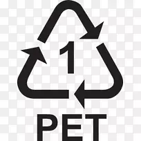 宠物瓶回收标志聚对苯二甲酸乙二醇酯塑料.皮特标志