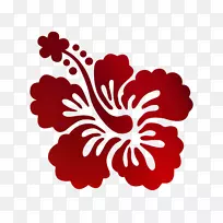 花标贴纸夏威夷芙蓉花型设计