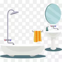 卫生间浴巾浴池形象-半河罗装饰品