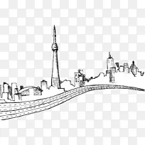 多伦多绘画建筑图像天际线-城市景观