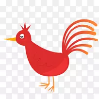 鸟类插图图形剪贴画红色动物