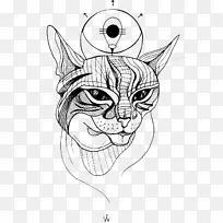 Bastet猫素描美狄亚艺术猫
