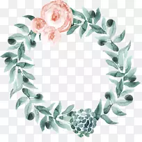 水彩画形象设计图形水彩：花卉花环