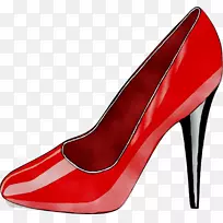 细高跟鞋红色鞋垫黑色