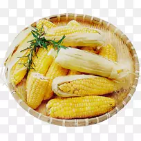 玉米在玉米芯上甜玉米仁配菜