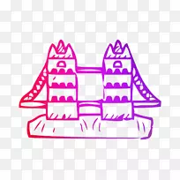 线产品角剪贴画粉红m
