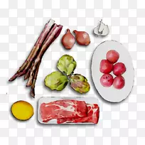 布莱索拉熏火腿，天然食品，蔬菜