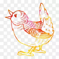 鸡夹艺术鸡插画线条艺术