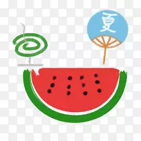 西瓜插图蚊香设计夏季