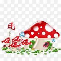 仙境剪贴画中的爱丽丝冒险-普通蘑菇-艾尔斯