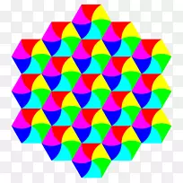 镶嵌彭罗斯三角形六角形瓷砖.三角形符号