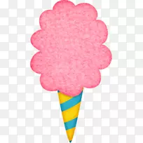 冰淇淋锥夹艺术棉花糖果圣代冰淇淋