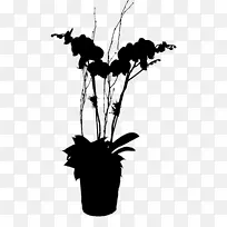 花卉茎叶插图剪影