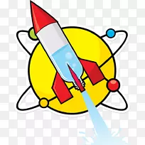 水火箭图形剪辑艺术插图.火箭