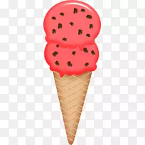 冰淇淋圆锥形圣代蛋糕-冰淇淋