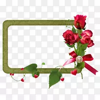 剪贴画png图片画框上升边框和帧.玫瑰