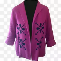 外套袖套紫色羊毛.伯尼娜花纹