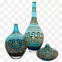 花瓶玻璃艺术彩色凸轮Vazo花瓶