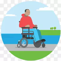 机动轮椅剪贴画保险插画-轮椅
