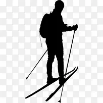 滑雪杆，黑白角点线