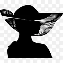 剪影女人戴着帽子形象摄影帽黑色