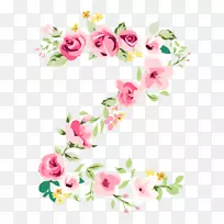 花卉设计花卉字母插图.花字母表l