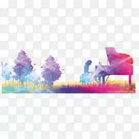 钢琴png图片音乐构图弹奏钢琴