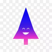 三角剪贴画紫色