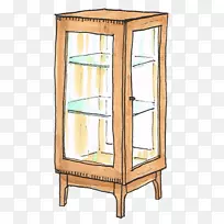 书架柜，家具，橱柜，木玻璃盒
