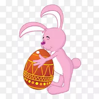 复活节兔子夹艺术复活节篮子兔子