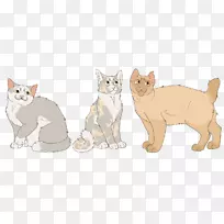 猫战士的胡须向野猫伸出了鼻梁。