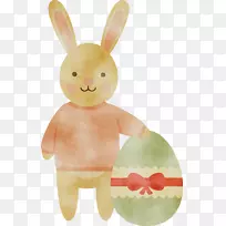 复活节兔子毛绒玩具和可爱的玩具