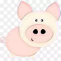 猪卡通食肉动物鼻子粉红色m