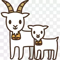 剪贴画插图山羊图封装后记山羊