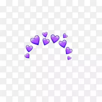 emoji PicsArt摄影工作室心脏iphonepng图片-紫色和借来的PNG王冠