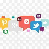 社会媒体营销品牌影响营销-社交媒体PNG透明